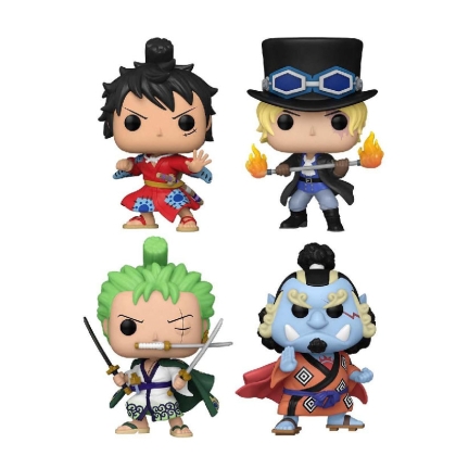 One Piece S6 Funko Pop Колекционерска Фигурка - Luffytaro, Sabo, Zoro & Jinbei  (Glows in the Dark) (Gamestop Exclusive)