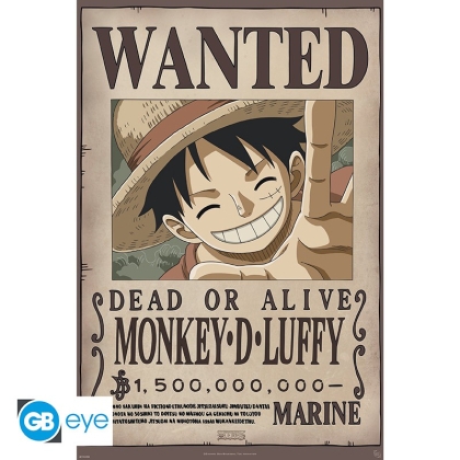 One Piece: Голям Плакат - Wanted Monkey D. Luffy 