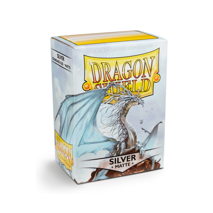 Dragon Shield Големи Протектори за карти 100 броя -  Матирани Сребристи