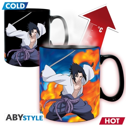 Naruto Shippuden - Mug Heat Change + Coaster - 460 ml - Sasuke Uchiha