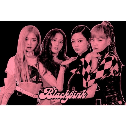 Blackpink Голям Плакат - Group Pink