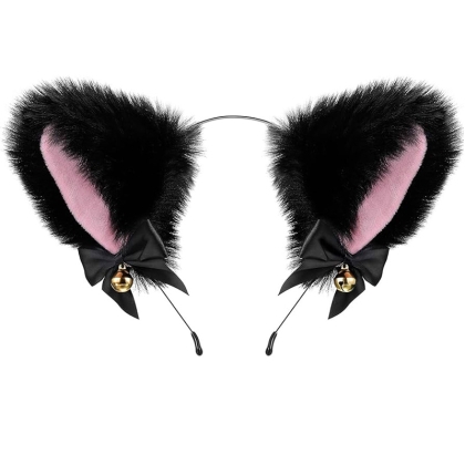 Диадема: Котешки Плюшени ушички - Черни
