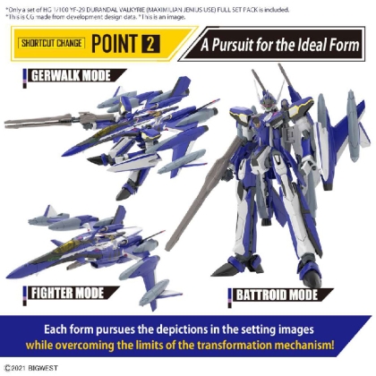 (HG) Gundam Model Kit Екшън Фигурка - YF-29 Durandal Valkyrie (Maximilian Genus Custom) Full Set Pack 1/100
