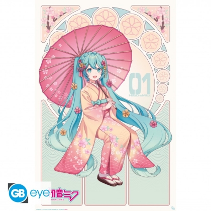 Hatsune Miku: Голям Плакат - Sakura Kimono