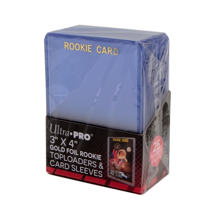 UP - Протектор за карти - Ultra Clear със Златен Надпис "Rookie Card" 25 броя