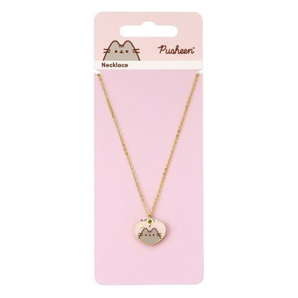 Pusheen Pendant & Necklace Pink and Gold Heart