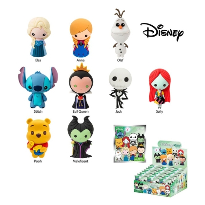 Disney Mystery PVC Bag Clips - Elsa, Anna, Olaf, Stitch, Evil Queen, Jack, Sally, Pooh, Maleficent