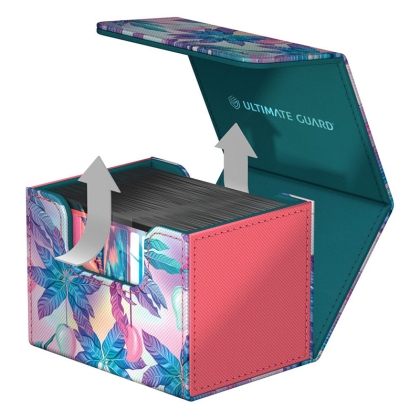 Ultimate Guard Sidewinder Floral Places Кутия за Съхранение на 100+ карти - Miami Pink