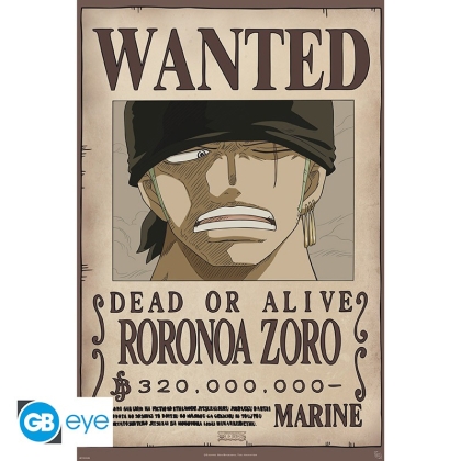 One Piece: Голям Плакат - Wanted Zoro