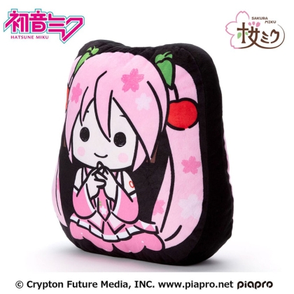 Hatsune Miku 2D Плюшена Играчка - Sakura Miku 34cm