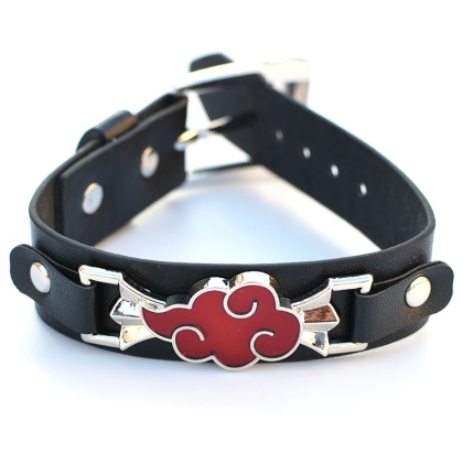 Naruto Shippuden Leather Bracelet - Akatsuki