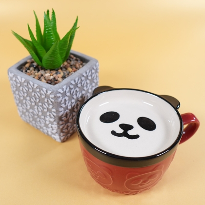 Set Ceramic Cup + Plate/Lid - Panda