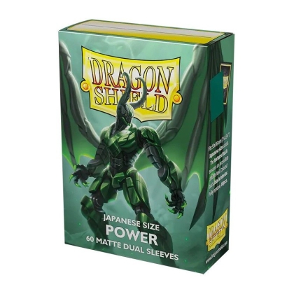 Dragon Shield Japanese size Dual Matte Sleeves - Metallic Green / Power (60 Sleeves)