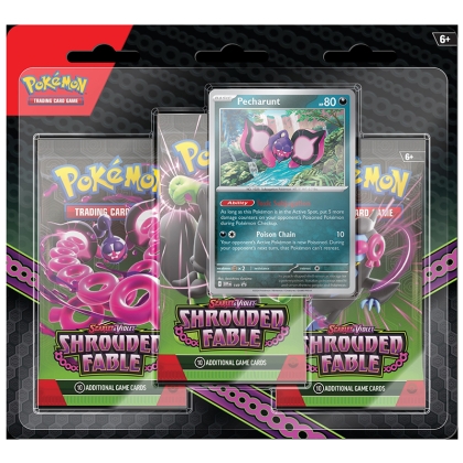 Pokemon TCG Scarlet & Violet 6.5 Shrouded Fable - 3 бустера Pecharunt промо карта