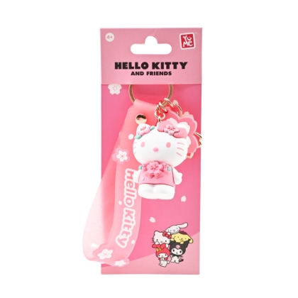 Sanrio Sakura Series Keychains with Hand Strap Hello Kitty and Friends - Hello Kitty