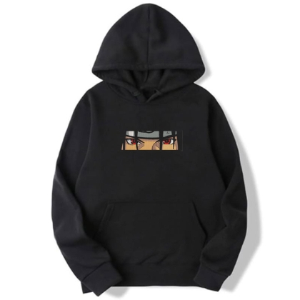 Naruto Shippuden Еmbroidery Thick Black Hoodie - Uchiha Itachi