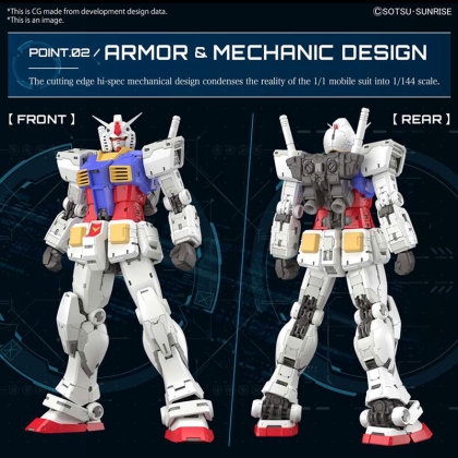(RG) Gundam Model Kit Модел за Сглобяване - RX-78-2 Gundam Ver.2.0 1/144