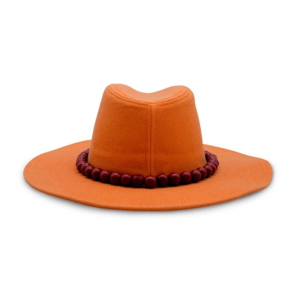 Rear view of the hat showing strap and stitching details