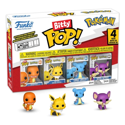Pokemon Bitty POP! Mystery Box Комплект Фигурки - Charmander, Jolteon, Larpas, Rattata
