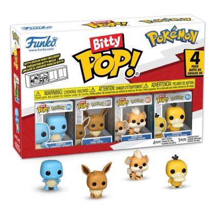 Pokemon Bitty POP! Mystery Box Комплект Фигурки - Squirtle, Eevee, Growlith, Psyduck