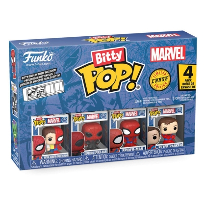 Spider-Man Bitty POP! Mystery Box Комплект Фигурки + Chase - Peter Parker, Spider-Man, Superior Spider-Man