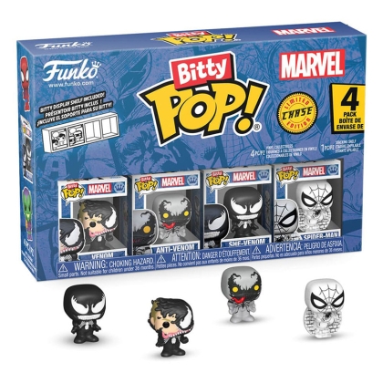 Spider-Man Bitty POP! Mystery Box Комплект Фигурки + Chase - Venom, Anti-Venom, She-Venom