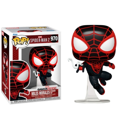 Spider-Man 2 POP! Games Vinyl Figure Miles Morales (Upgraded Suit) #970 Bobble-Head 