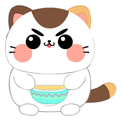Funny Cat Плюшена играчка - Cat with Soup