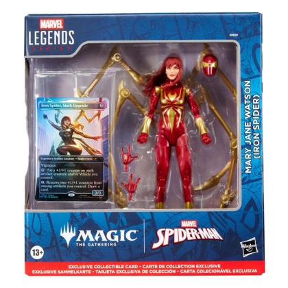 PRE-ORDER: Marvel Legends Magic: The Gathering Екшън Фигурка - Mary Jane Watson (Iron Spider) (plus Exclusive Foil Card) 