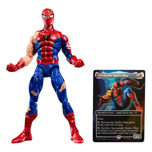 Marvel Spider-Man Magic The Gathering Екшън Фигурка - Battle-Damaged Spider-Man + Промо Карта