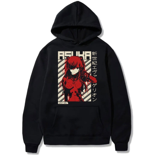 Evangelion Черен Суитчер с бродерия - Rei Ayanami