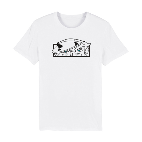 Jojo’S Bizarre Adventure White Themed T-Shirt with Embroidery - Jotaro Kujo