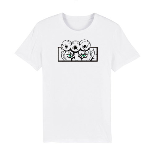 Jojo’S Bizarre Adventure White Themed T-Shirt with Embroidery - Giorno Giovanna