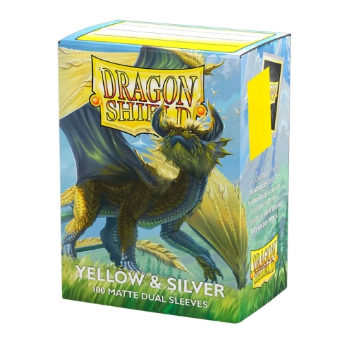 Dragon Shield Standard Card Sleeves 100 pcs Dual Matte – Yellow & Silver