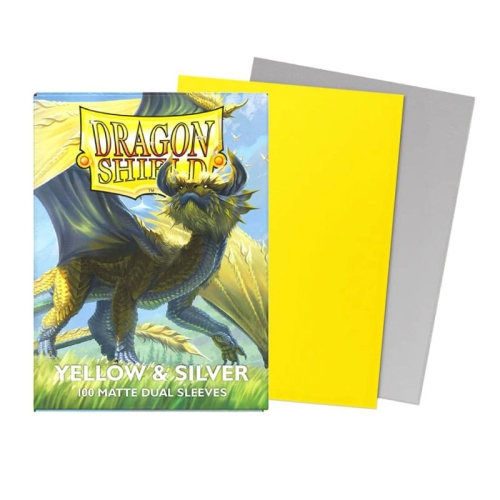 Dragon Shield Standard Card Sleeves 100 pcs Dual Matte – Yellow & Silver
