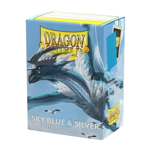 Dragon Shield Large Card Sleeves 100 pcs Dual Matte – Blue & Silver