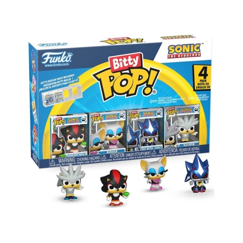 Sonic The Hedgehog Bitty POP! Bitty Комплект Фигурки - Shadow with Emerald, Rouge, Neo Metal Sonic, Silver