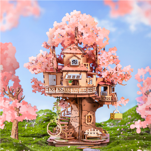 Robotime DIY Модел за Сглобяване - Sakura Tree House