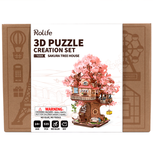 Robotime DIY Модел за Сглобяване - Sakura Tree House