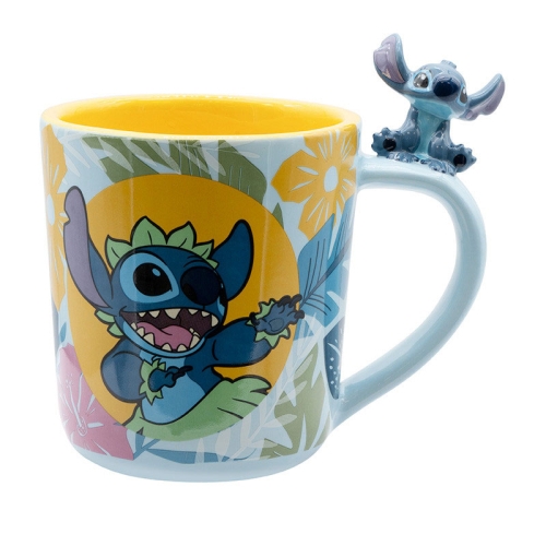 Disney Lilo & Stitch 3D Голяма Керамична Чаша - Hawaiian Stitch