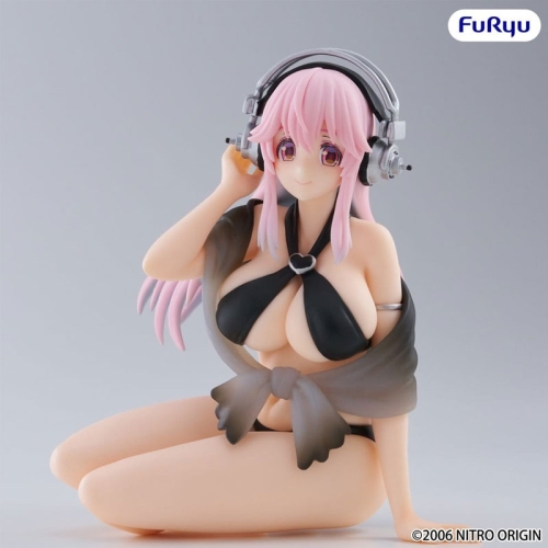 PRE-ORDER: Super Sonico Noodle Stopper PVC Statue Super Sonico Swimsuit Black Color Ver. 10 cm