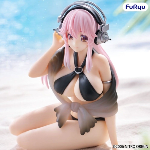 PRE-ORDER: Super Sonico Noodle Stopper PVC Statue Super Sonico Swimsuit Black Color Ver. 10 cm