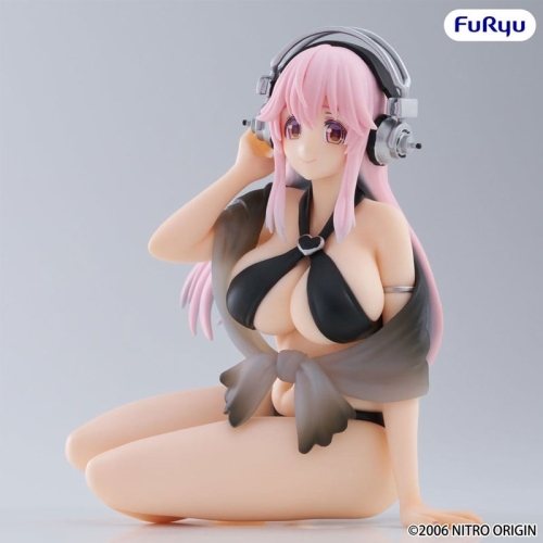 PRE-ORDER: Super Sonico Noodle Stopper PVC Statue Super Sonico Swimsuit Black Color Ver. 10 cm
